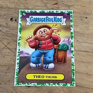 Theo Thumb Green variation GPK Garbage Pail Kids Sticker Card
